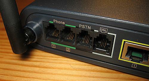 Rückseite eines Routers